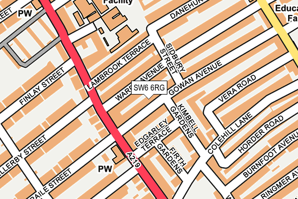 SW6 6RG map - OS OpenMap – Local (Ordnance Survey) SW6 6RG map - OS OpenMap – Local (Ordnance Survey)