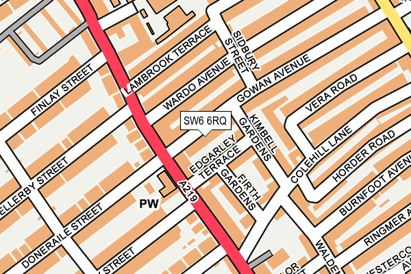 SW6 6RQ map - OS OpenMap – Local (Ordnance Survey) SW6 6RQ map - OS OpenMap – Local (Ordnance Survey)