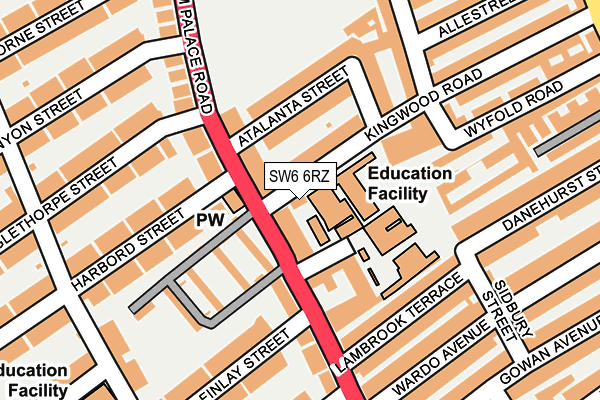 SW6 6RZ map - OS OpenMap – Local (Ordnance Survey) SW6 6RZ map - OS OpenMap – Local (Ordnance Survey)