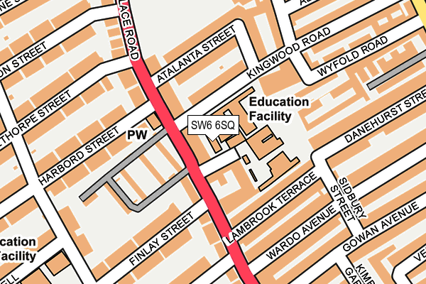 SW6 6SQ map - OS OpenMap – Local (Ordnance Survey) SW6 6SQ map - OS OpenMap – Local (Ordnance Survey)