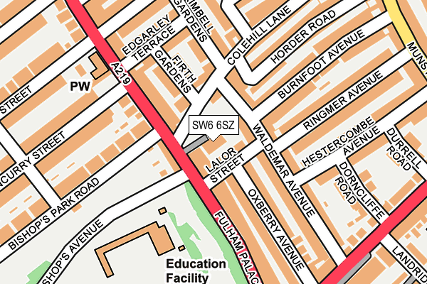SW6 6SZ map - OS OpenMap – Local (Ordnance Survey)