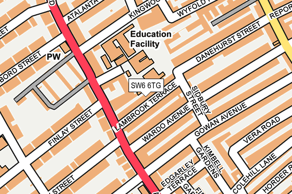SW6 6TG map - OS OpenMap – Local (Ordnance Survey) SW6 6TG map - OS OpenMap – Local (Ordnance Survey)