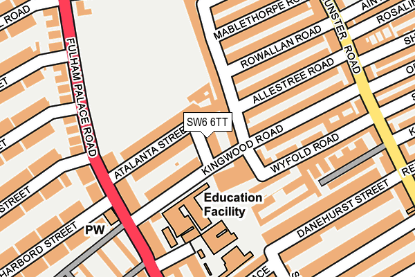 SW6 6TT map - OS OpenMap – Local (Ordnance Survey) SW6 6TT map - OS OpenMap – Local (Ordnance Survey)