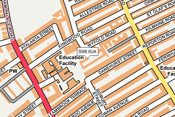 SW6 6UA map - OS OpenMap – Local (Ordnance Survey) SW6 6UA map - OS OpenMap – Local (Ordnance Survey)