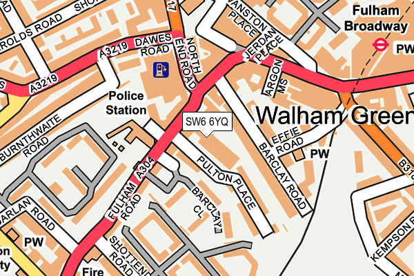 SW6 6YQ map - OS OpenMap – Local (Ordnance Survey) SW6 6YQ map - OS OpenMap – Local (Ordnance Survey)