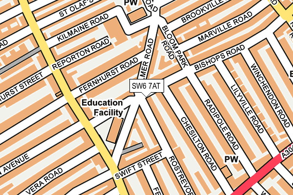 SW6 7AT map - OS OpenMap – Local (Ordnance Survey) SW6 7AT map - OS OpenMap – Local (Ordnance Survey)