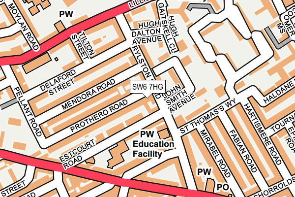SW6 7HG map - OS OpenMap – Local (Ordnance Survey) SW6 7HG map - OS OpenMap – Local (Ordnance Survey)