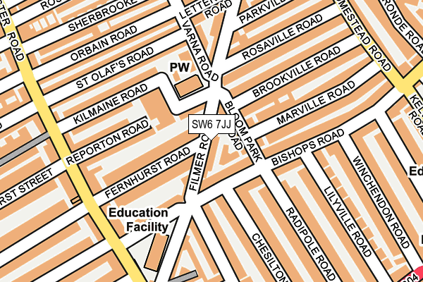 SW6 7JJ map - OS OpenMap – Local (Ordnance Survey) SW6 7JJ map - OS OpenMap – Local (Ordnance Survey)