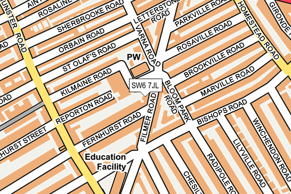 SW6 7JL map - OS OpenMap – Local (Ordnance Survey)