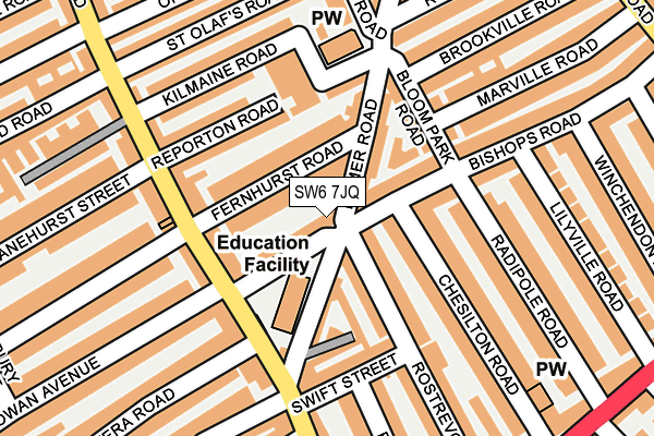 SW6 7JQ map - OS OpenMap – Local (Ordnance Survey) SW6 7JQ map - OS OpenMap – Local (Ordnance Survey)