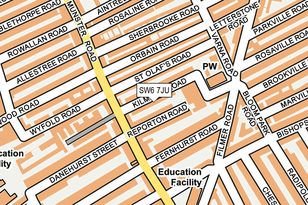 SW6 7JU map - OS OpenMap – Local (Ordnance Survey) SW6 7JU map - OS OpenMap – Local (Ordnance Survey)