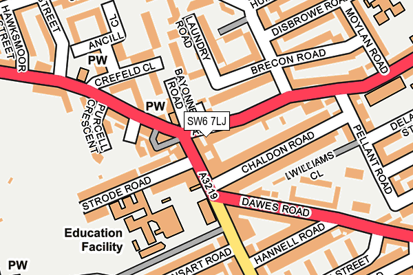 SW6 7LJ map - OS OpenMap – Local (Ordnance Survey) SW6 7LJ map - OS OpenMap – Local (Ordnance Survey)