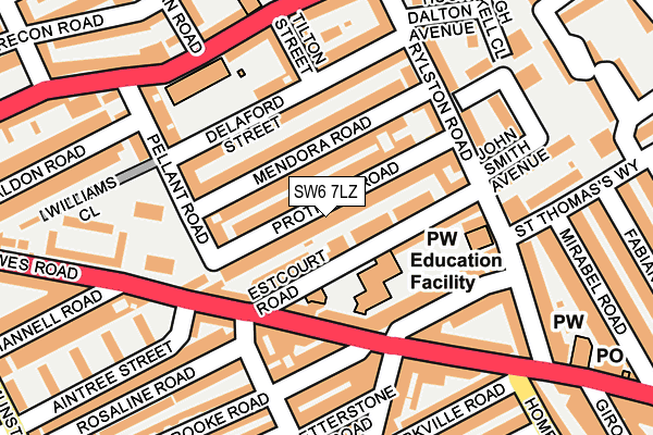 SW6 7LZ map - OS OpenMap – Local (Ordnance Survey) SW6 7LZ map - OS OpenMap – Local (Ordnance Survey)