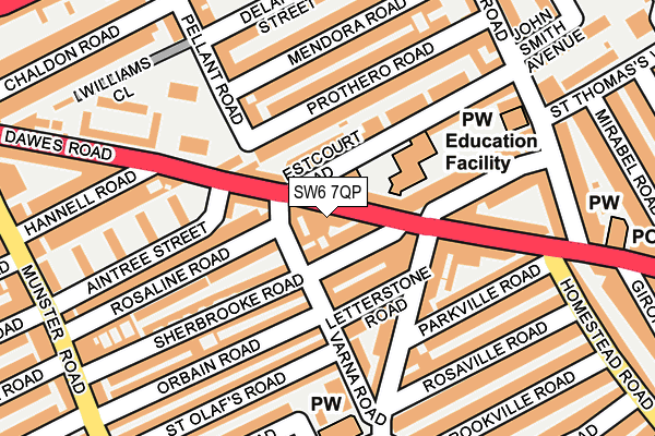 SW6 7QP map - OS OpenMap – Local (Ordnance Survey)