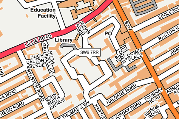 SW6 7RR map - OS OpenMap – Local (Ordnance Survey)