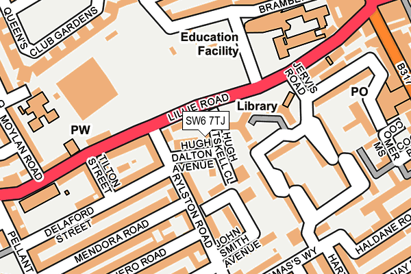SW6 7TJ map - OS OpenMap – Local (Ordnance Survey) SW6 7TJ map - OS OpenMap – Local (Ordnance Survey)