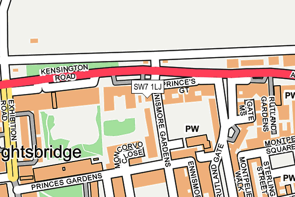 SW7 1LJ map - OS OpenMap – Local (Ordnance Survey) SW7 1LJ map - OS OpenMap – Local (Ordnance Survey)