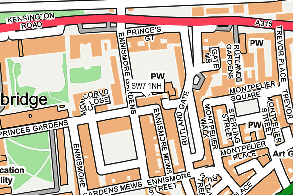 SW7 1NH map - OS OpenMap – Local (Ordnance Survey) SW7 1NH map - OS OpenMap – Local (Ordnance Survey)