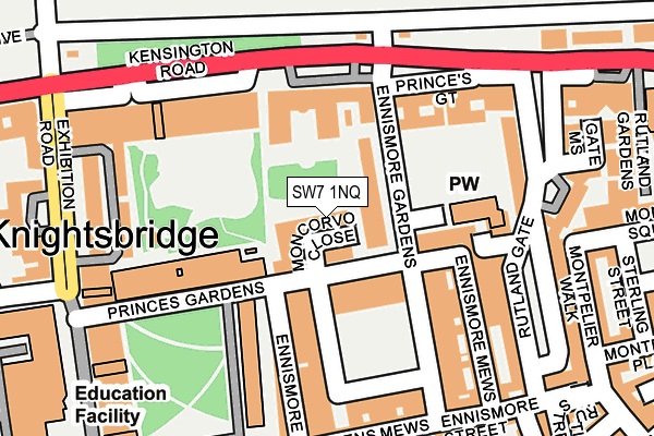 SW7 1NQ map - OS OpenMap – Local (Ordnance Survey) SW7 1NQ map - OS OpenMap – Local (Ordnance Survey)