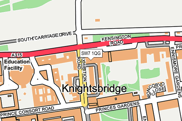 SW7 1QG map - OS OpenMap – Local (Ordnance Survey) SW7 1QG map - OS OpenMap – Local (Ordnance Survey)