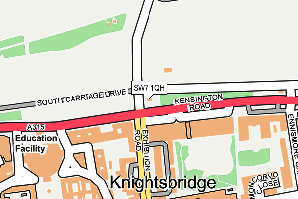 SW7 1QH map - OS OpenMap – Local (Ordnance Survey) SW7 1QH map - OS OpenMap – Local (Ordnance Survey)
