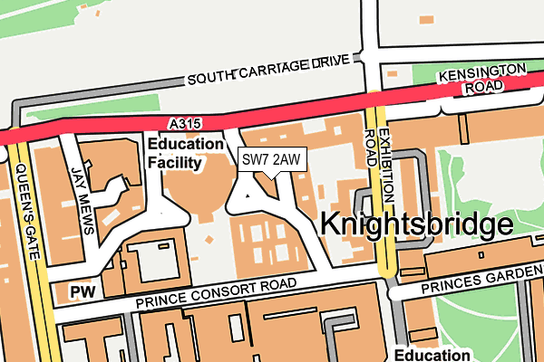 SW7 2AW map - OS OpenMap – Local (Ordnance Survey) SW7 2AW map - OS OpenMap – Local (Ordnance Survey)