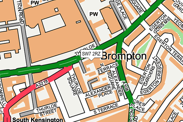 SW7 2RZ map - OS OpenMap – Local (Ordnance Survey) SW7 2RZ map - OS OpenMap – Local (Ordnance Survey)