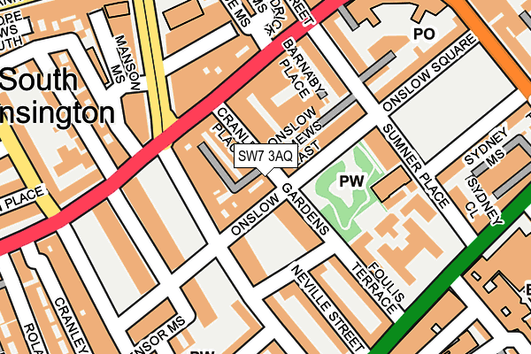 SW7 3AQ map - OS OpenMap – Local (Ordnance Survey) SW7 3AQ map - OS OpenMap – Local (Ordnance Survey)