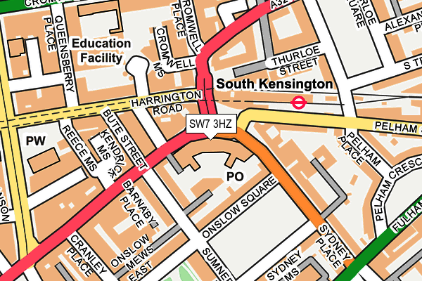SW7 3HZ map - OS OpenMap – Local (Ordnance Survey) SW7 3HZ map - OS OpenMap – Local (Ordnance Survey)