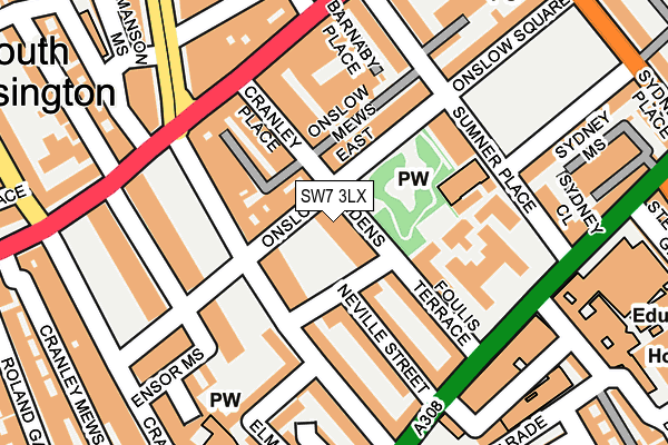 SW7 3LX map - OS OpenMap – Local (Ordnance Survey) SW7 3LX map - OS OpenMap – Local (Ordnance Survey)