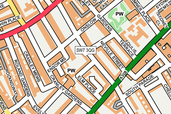 SW7 3QG map - OS OpenMap – Local (Ordnance Survey) SW7 3QG map - OS OpenMap – Local (Ordnance Survey)