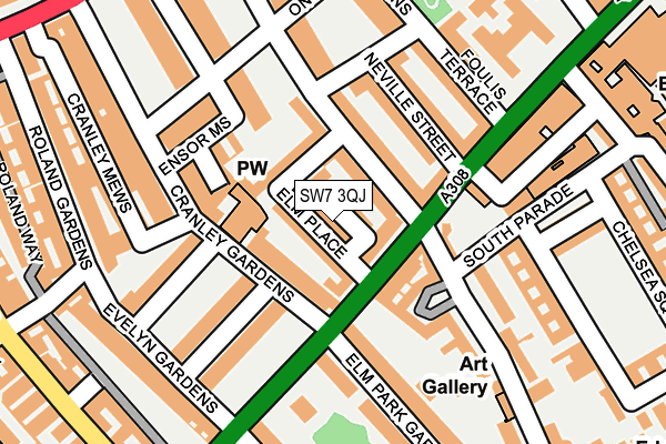 SW7 3QJ map - OS OpenMap – Local (Ordnance Survey) SW7 3QJ map - OS OpenMap – Local (Ordnance Survey)