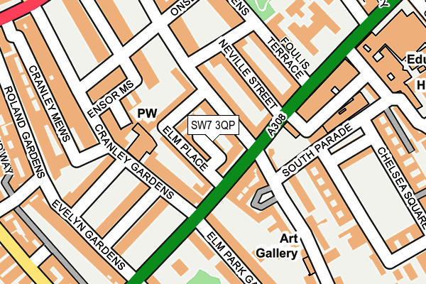 SW7 3QP map - OS OpenMap – Local (Ordnance Survey) SW7 3QP map - OS OpenMap – Local (Ordnance Survey)