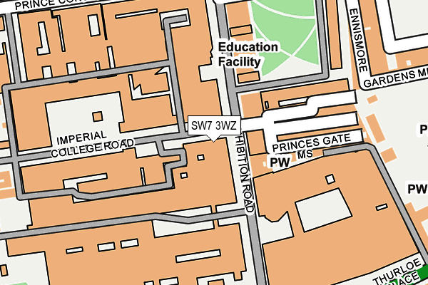 SW7 3WZ map - OS OpenMap – Local (Ordnance Survey) SW7 3WZ map - OS OpenMap – Local (Ordnance Survey)