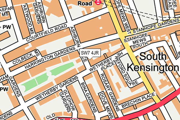 SW7 4JR map - OS OpenMap – Local (Ordnance Survey) SW7 4JR map - OS OpenMap – Local (Ordnance Survey)