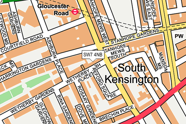 SW7 4NB map - OS OpenMap – Local (Ordnance Survey) SW7 4NB map - OS OpenMap – Local (Ordnance Survey)