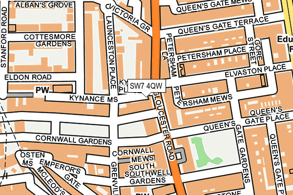 SW7 4QW map - OS OpenMap – Local (Ordnance Survey) SW7 4QW map - OS OpenMap – Local (Ordnance Survey)