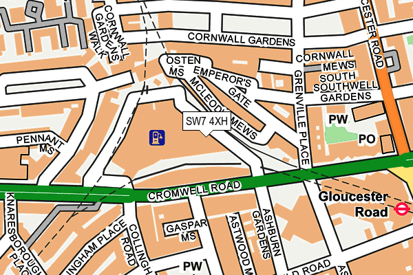SW7 4XH map - OS OpenMap – Local (Ordnance Survey) SW7 4XH map - OS OpenMap – Local (Ordnance Survey)