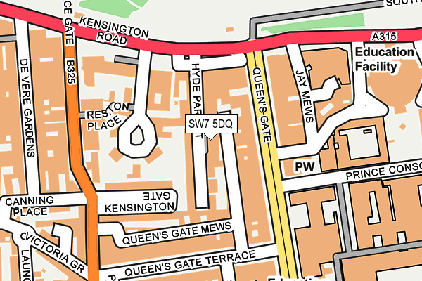 SW7 5DQ map - OS OpenMap – Local (Ordnance Survey) SW7 5DQ map - OS OpenMap – Local (Ordnance Survey)
