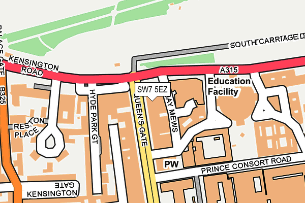SW7 5EZ map - OS OpenMap – Local (Ordnance Survey) SW7 5EZ map - OS OpenMap – Local (Ordnance Survey)