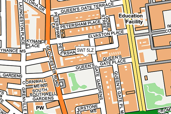 SW7 5LZ map - OS OpenMap – Local (Ordnance Survey) SW7 5LZ map - OS OpenMap – Local (Ordnance Survey)