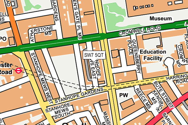 SW7 5QT map - OS OpenMap – Local (Ordnance Survey) SW7 5QT map - OS OpenMap – Local (Ordnance Survey)
