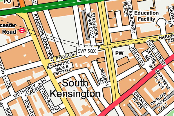 SW7 5QX map - OS OpenMap – Local (Ordnance Survey)
