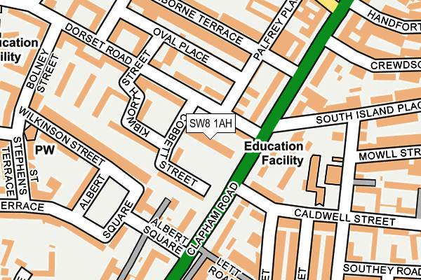 SW8 1AH map - OS OpenMap – Local (Ordnance Survey) SW8 1AH map - OS OpenMap – Local (Ordnance Survey)
