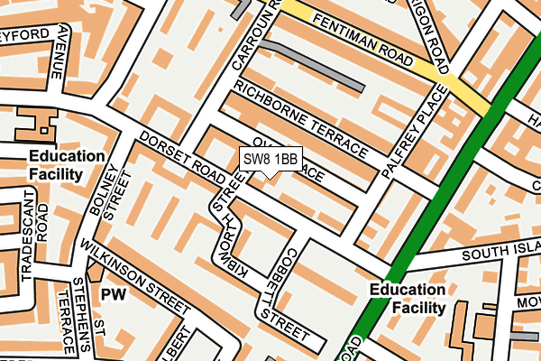 SW8 1BB map - OS OpenMap – Local (Ordnance Survey) SW8 1BB map - OS OpenMap – Local (Ordnance Survey)