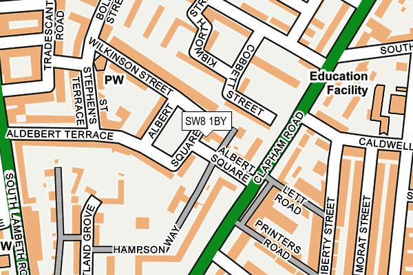 SW8 1BY map - OS OpenMap – Local (Ordnance Survey) SW8 1BY map - OS OpenMap – Local (Ordnance Survey)