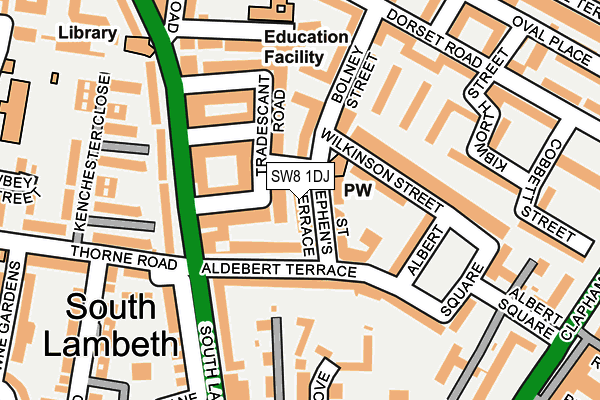 SW8 1DJ map - OS OpenMap – Local (Ordnance Survey) SW8 1DJ map - OS OpenMap – Local (Ordnance Survey)
