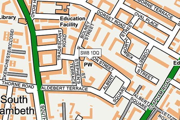 SW8 1DQ map - OS OpenMap – Local (Ordnance Survey) SW8 1DQ map - OS OpenMap – Local (Ordnance Survey)