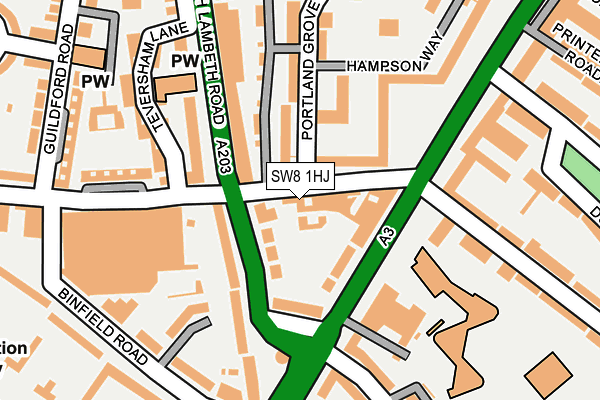 SW8 1HJ map - OS OpenMap – Local (Ordnance Survey) SW8 1HJ map - OS OpenMap – Local (Ordnance Survey)