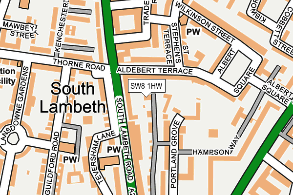 SW8 1HW map - OS OpenMap – Local (Ordnance Survey) SW8 1HW map - OS OpenMap – Local (Ordnance Survey)